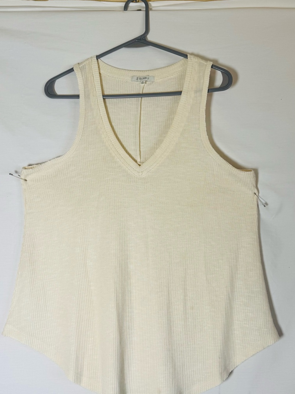 Z Supply Soft Cream Ribbed V-Neck Tank
